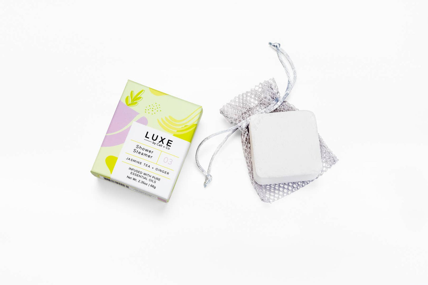 Cait + Co - NEW Luxe Jasmine Tea + Ginger Shower Steamer Fizzy Bomb