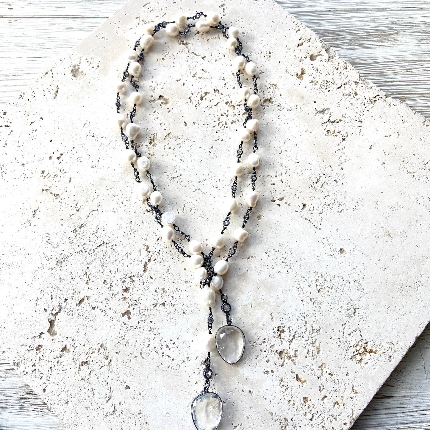 VB&CO Designs Handmade Jewelry - Pearl wrap necklace boutique salon gallery unique jewelry