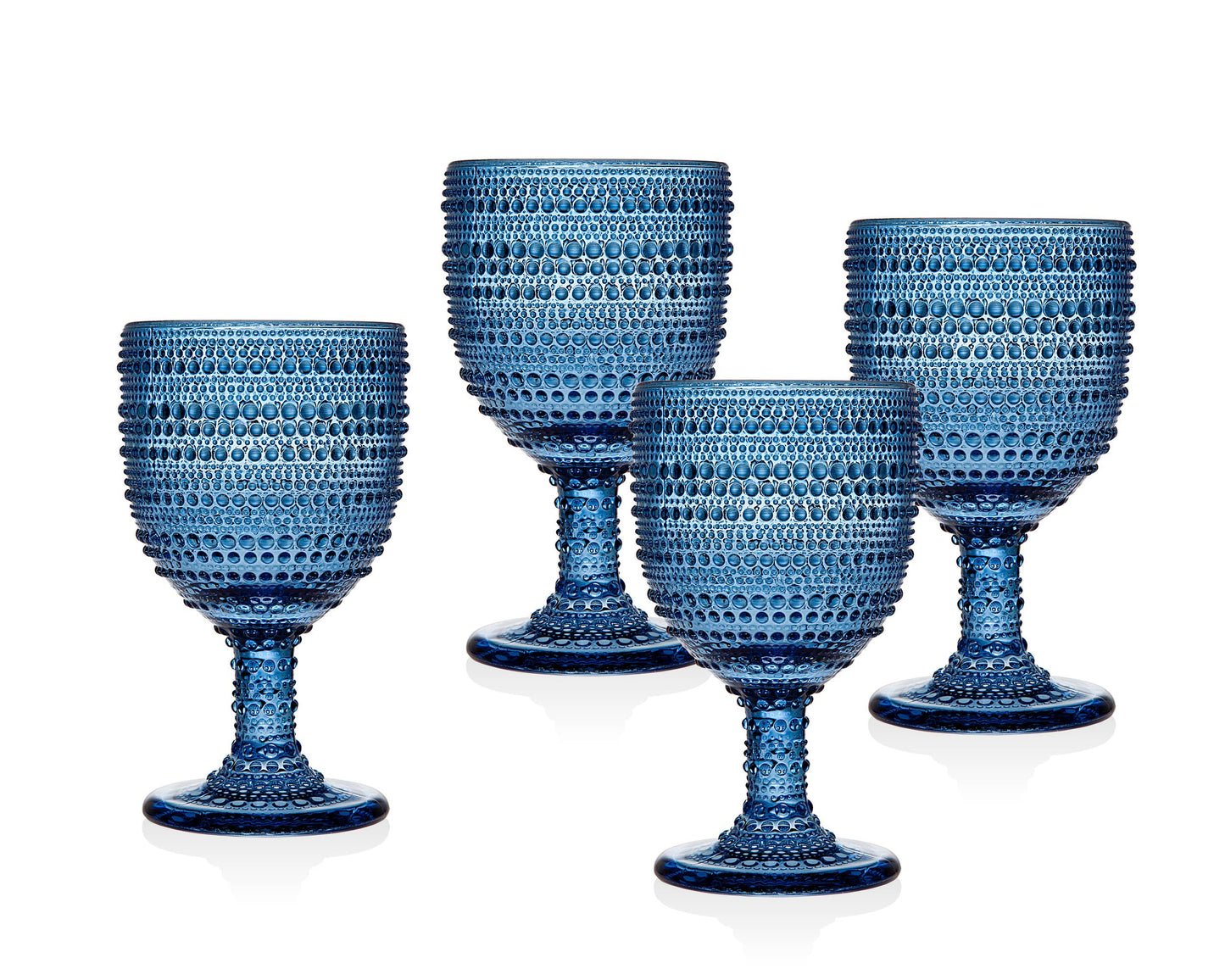 Godinger - Set of Four Lumina Goblets bluetiful: Non Leaded Crystal
