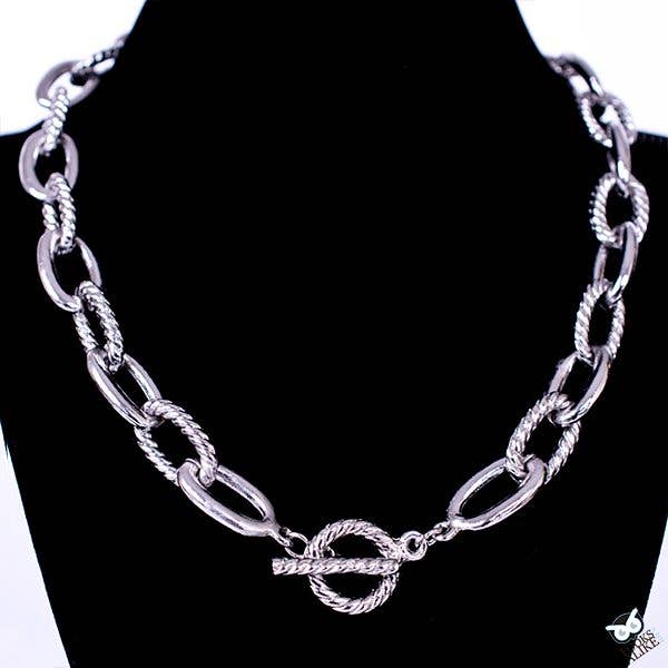 My Best Kept Jewelry - Large Silver Link Toggle Necklace