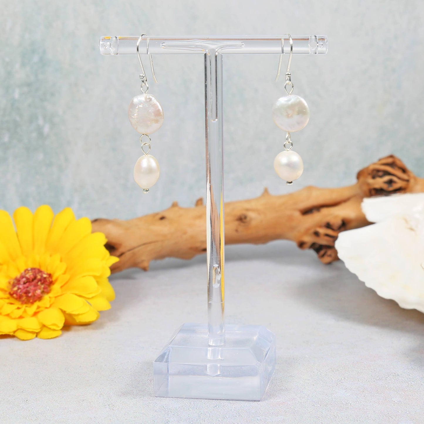 IST Jewelry - Dual Pearl Drop Earring