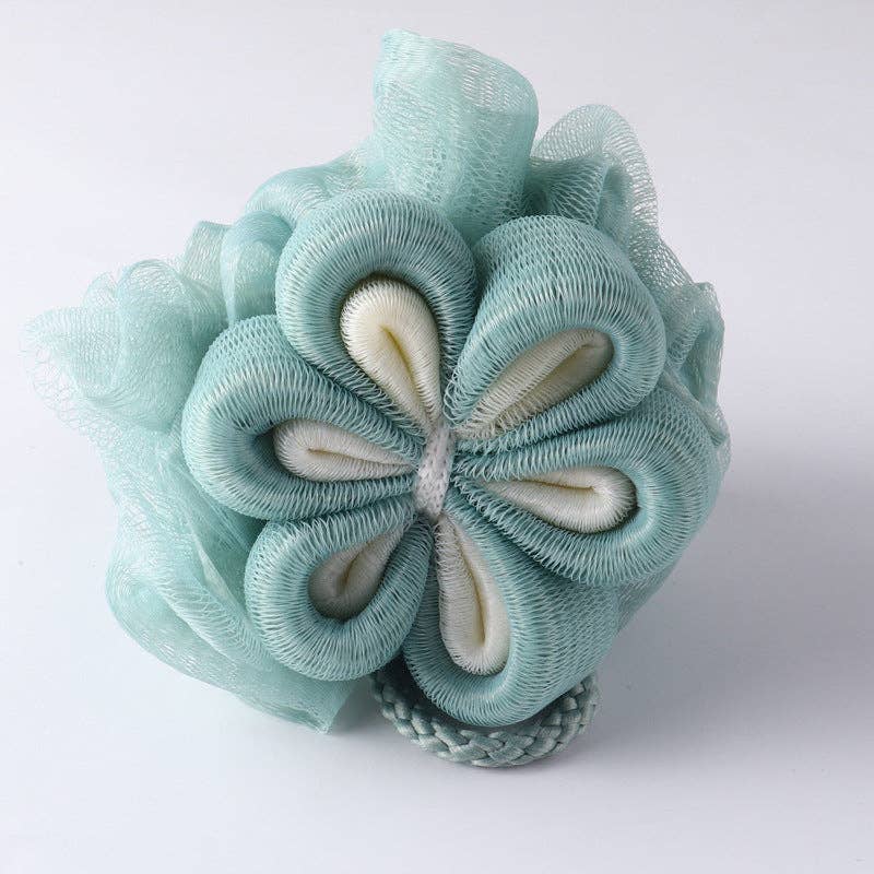 WEST AUSSIE SUPPLIES - PAPO- Flower Shower Pouf Premium Quality and Rich Foaming: GREEN