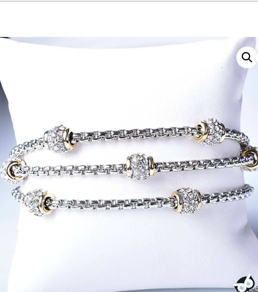 My Best Kept Jewelry - Two Tone Fireball Station Bracelet