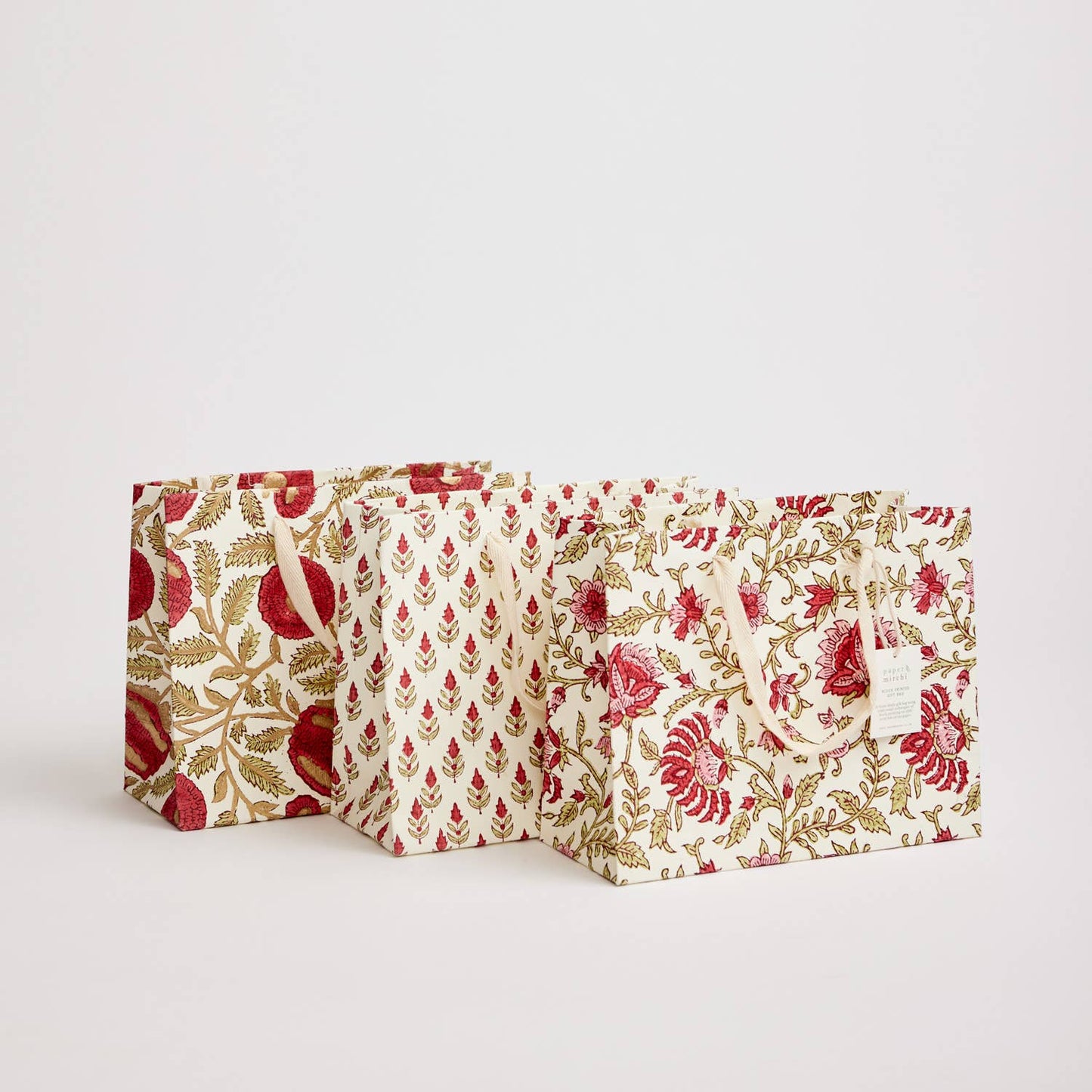 Paper Mirchi - Hand Block Printed Gift Bags (Medium) - Festive
