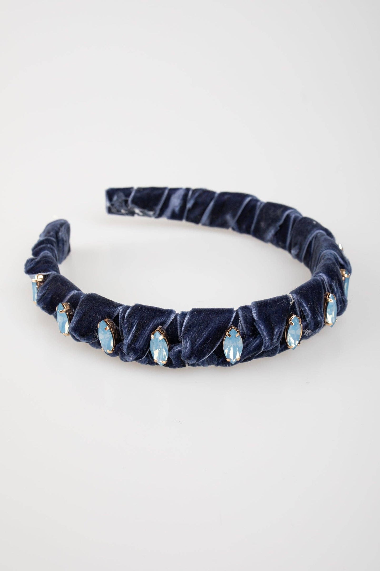 Violet & Brooks - Velvet Knotted Headband: Navy