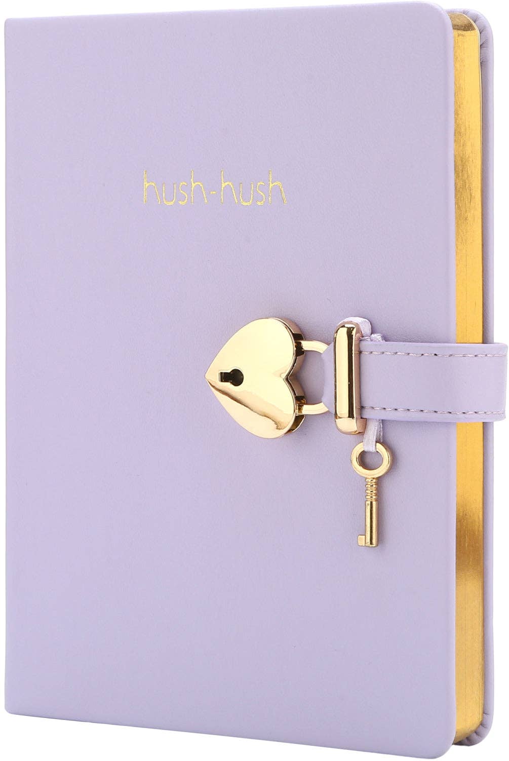Heart Lock Diary for Girls with Key, Vegan Cover (Orchid)