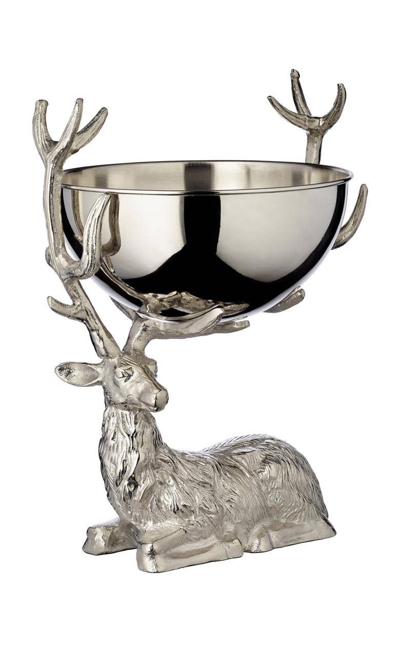 EDZARD - Flaschenkühler Hirsch, Aluminium vernickelt silberfarben