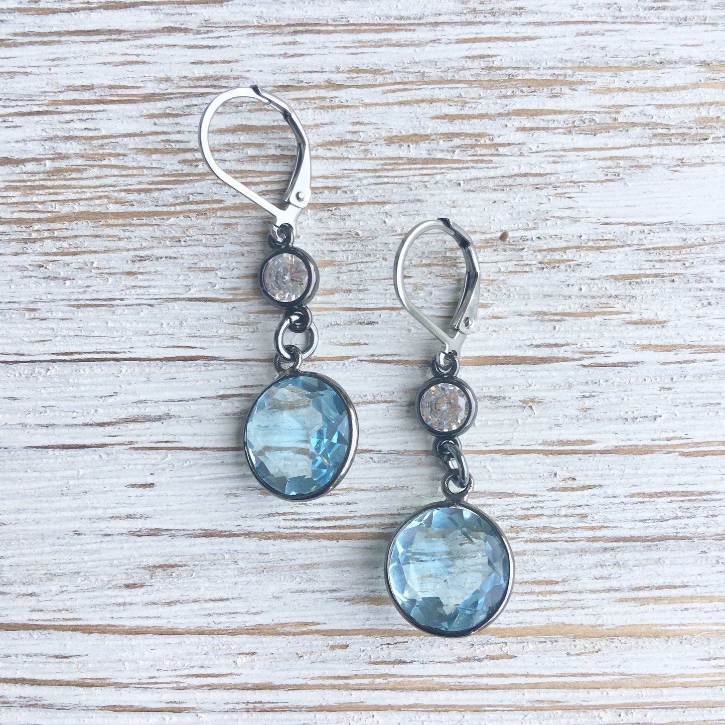 VB&CO Designs Handmade Jewelry - swiss blue topaz earrings, gemstone, sky, boutique,salon