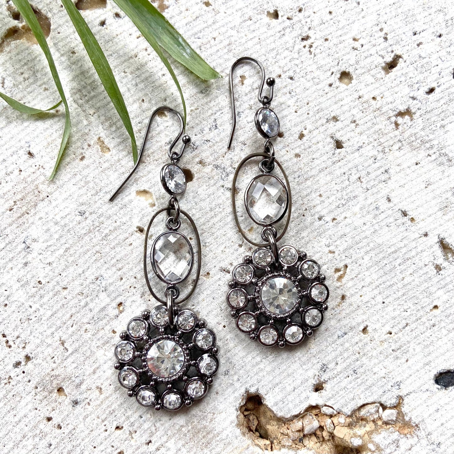 VB&CO Designs Handmade Jewelry - Vintage rustic deluxe earrings crystal quarz boutique salon