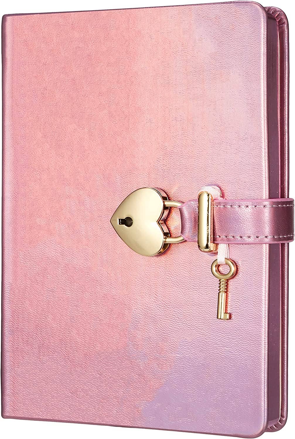 Heart Lock Journal for Girls with Key (Metallic Lilac)