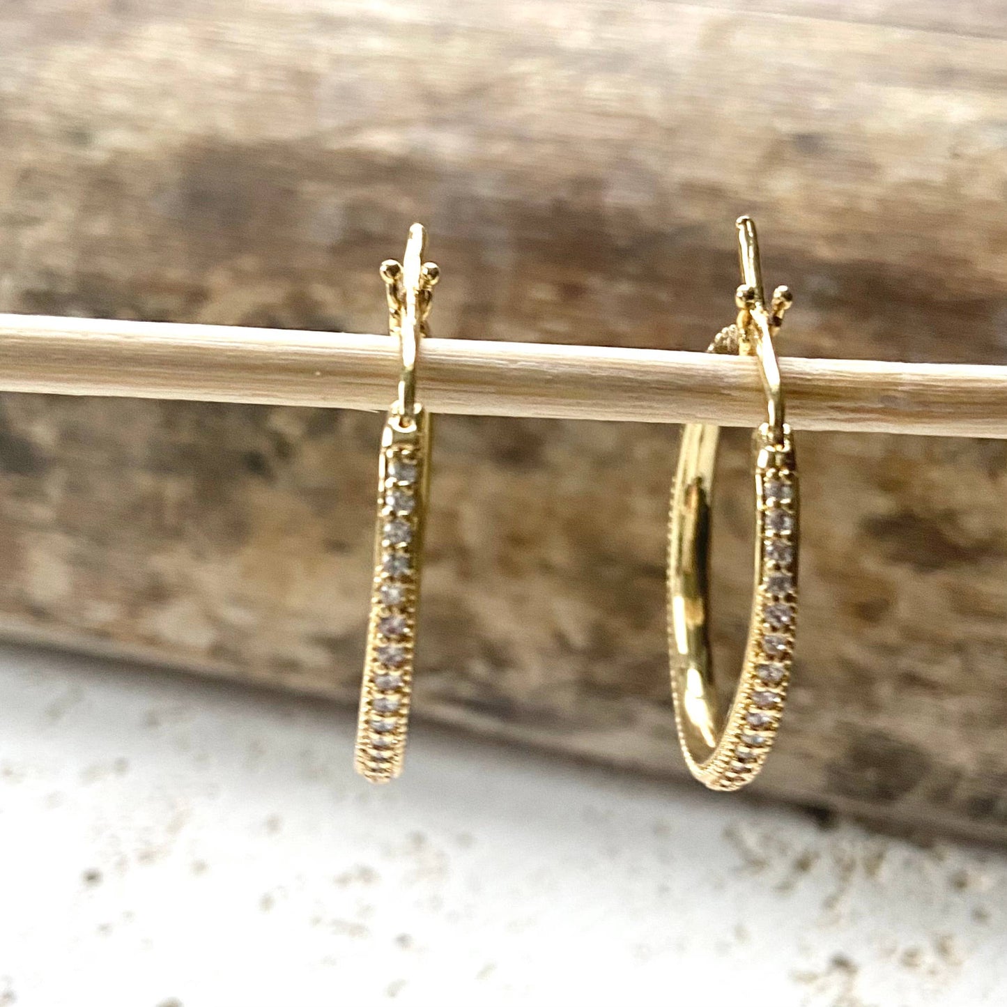 VB&CO Designs Handmade Jewelry - Hoop Earrings Micro pave sparkly boutique salon jewelry