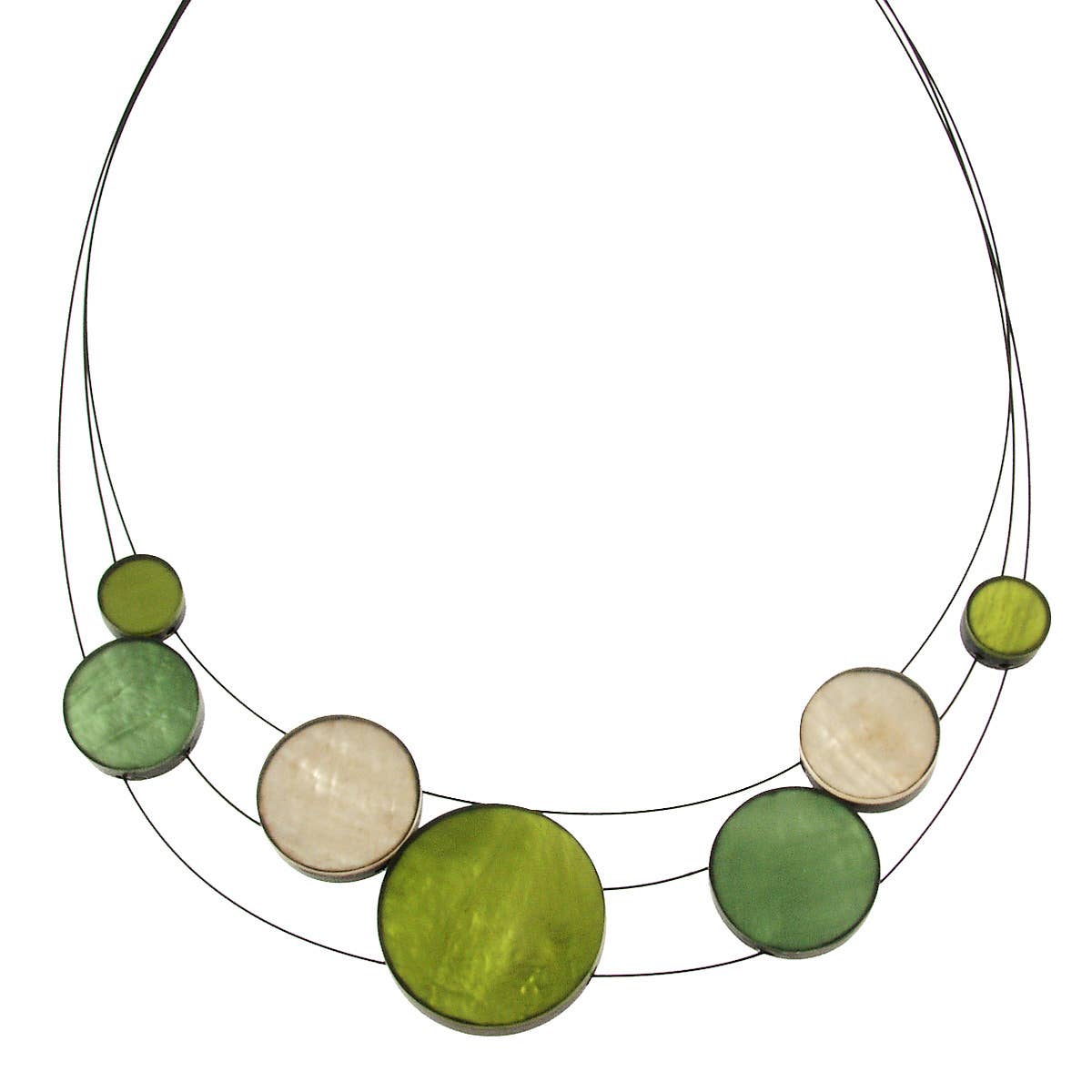 Origin Jewelry - N-3strd Resin Disc Necklace 4961-33