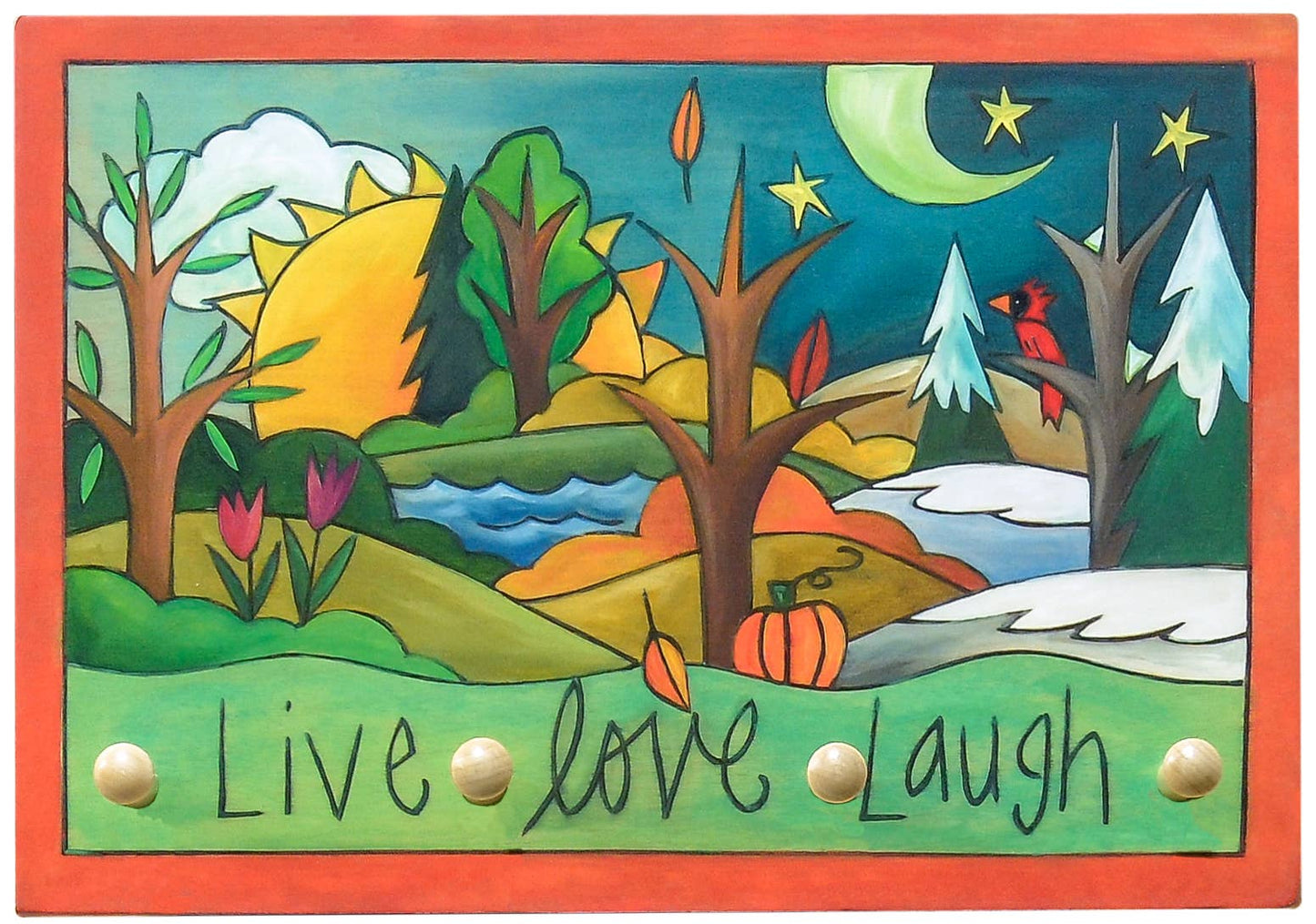 Sticks - "Cardinal's View" Key Ring Plaque