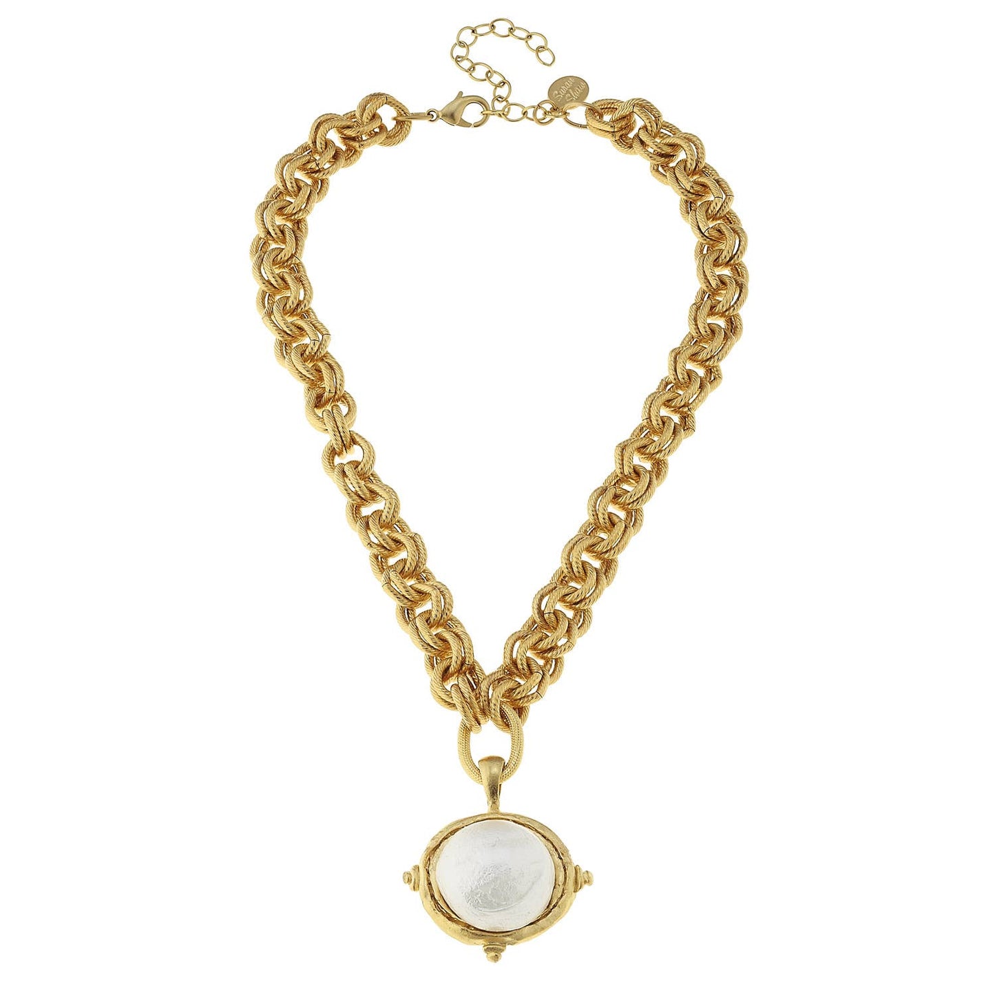 Susan Shaw - Gold Chain Necklace with Cotton Pearl.