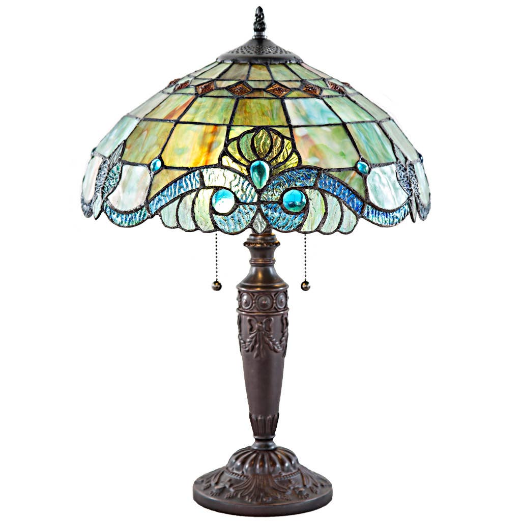 River of Goods - 20"H Jasmine Purple Stained Glass Table Lamp