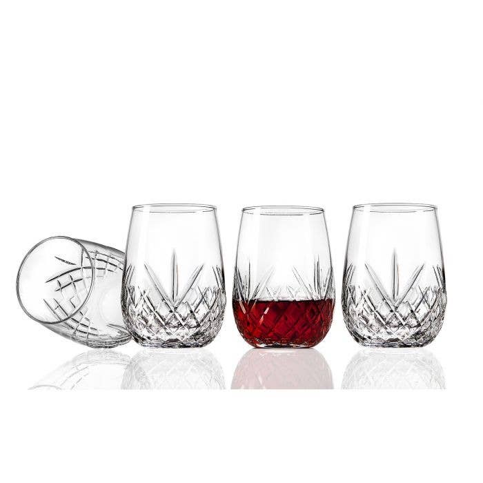 Godinger - Dublin Stemless Wine S/4 15oz: Non Leaded Crystal