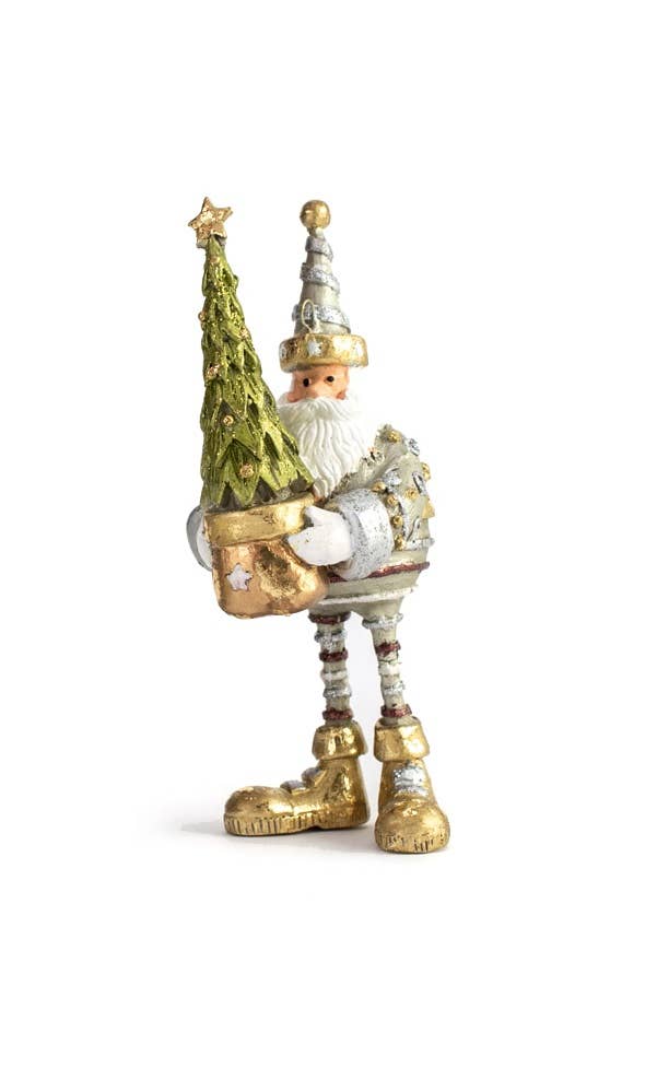 Dekorasyon Gifts Decor - 4.75" Old Saint Nick Ornament w/Tree (New Moon)