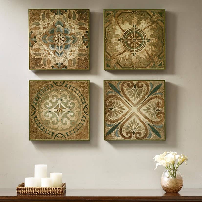 Olliix - Antique Boho 4-Piece Set Wall Art Decor