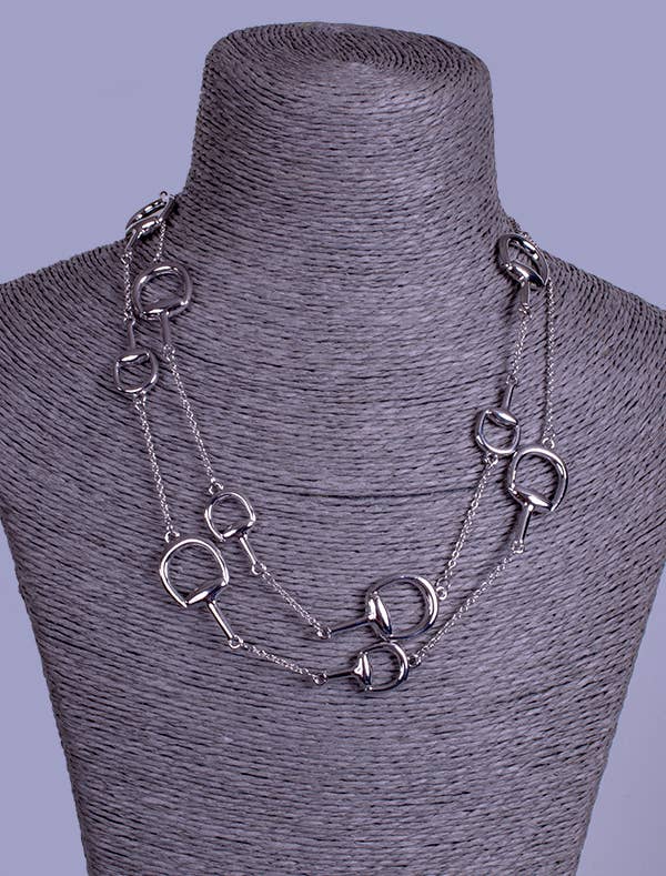 My Best Kept Jewelry - Layered Silver Horse Bit Necklace-30’