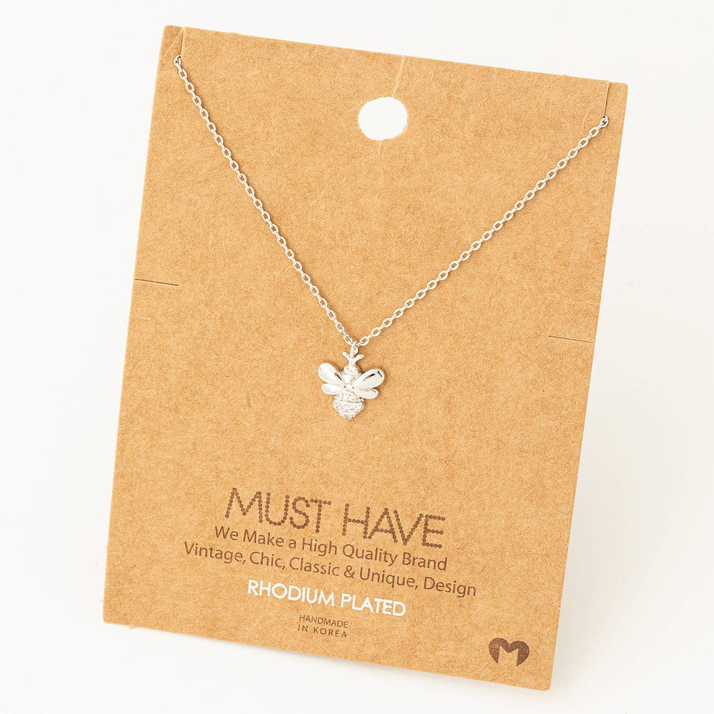 Fame Accessories - Dainty Bee Pendant Necklace