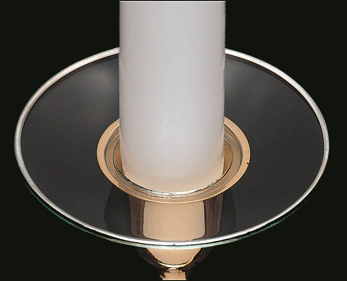 Biedermann & Sons - M100S : Glass Bobeche With Silver Rim -Box of 12