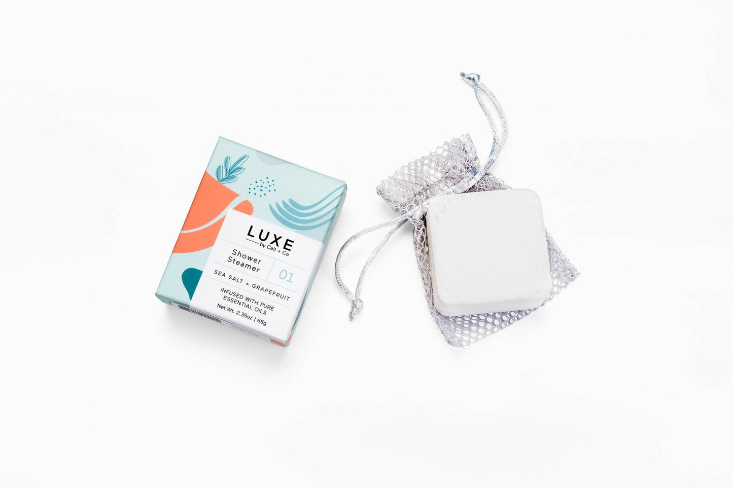 Cait + Co - NEW Luxe Sea Salt + Grapefruit Shower Steamer Fizzy Bomb