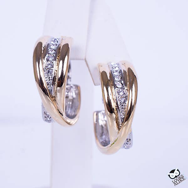 My Best Kept Jewelry - Crystal Criss Cross Huggies