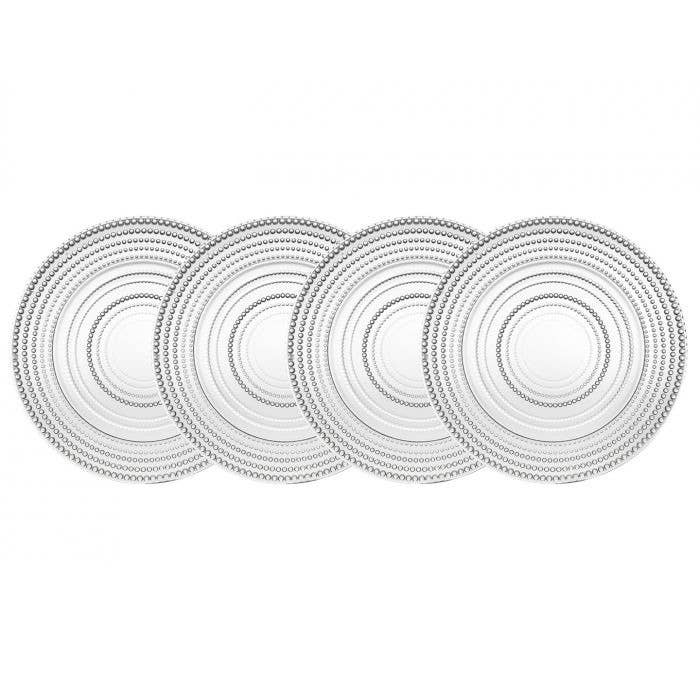 Godinger - Set of Four Lumina 10.5" Dinner Plates: Non Leaded Crystal