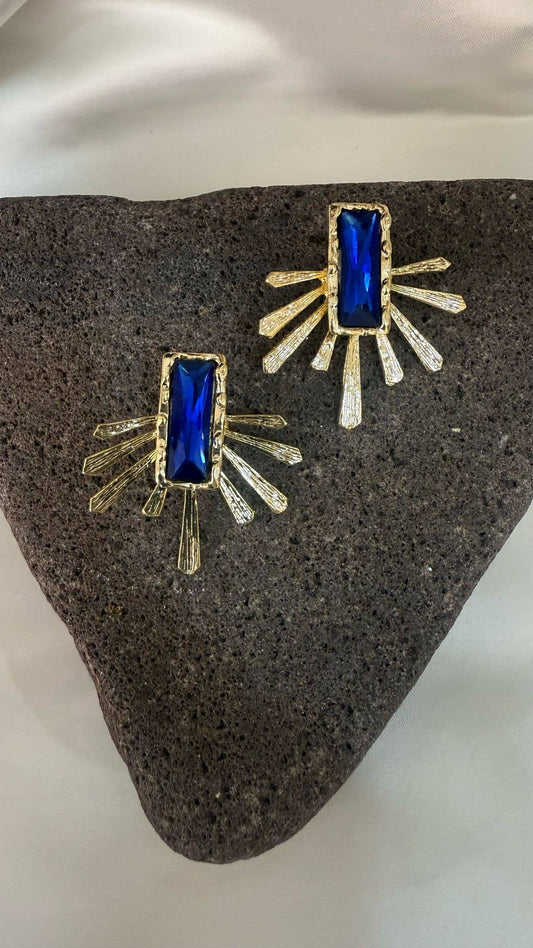 BUBU BY TEKIN SHOP - Blue Crystal Stone Earrings