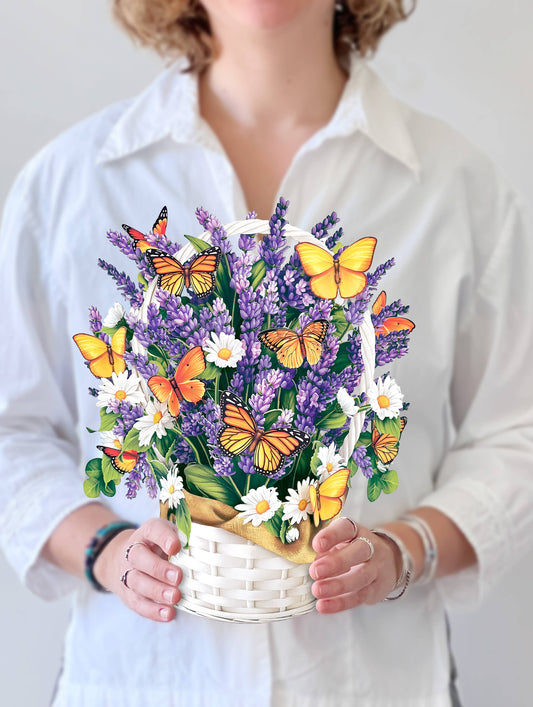 FreshCut Paper LLC - Lavender & Butterflies (8 Pop-up Greeting Cards)