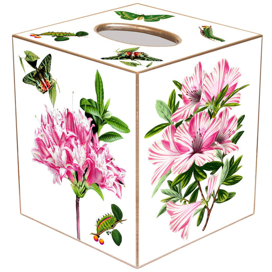 Marye-Kelley - Azaleas on White Tissue Box Cover: Paper Mache