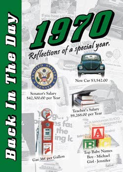 3 Oak Publishing / Back In The Day - 1970 Back In The Day Greeting Card / Booklet (envelope inclu