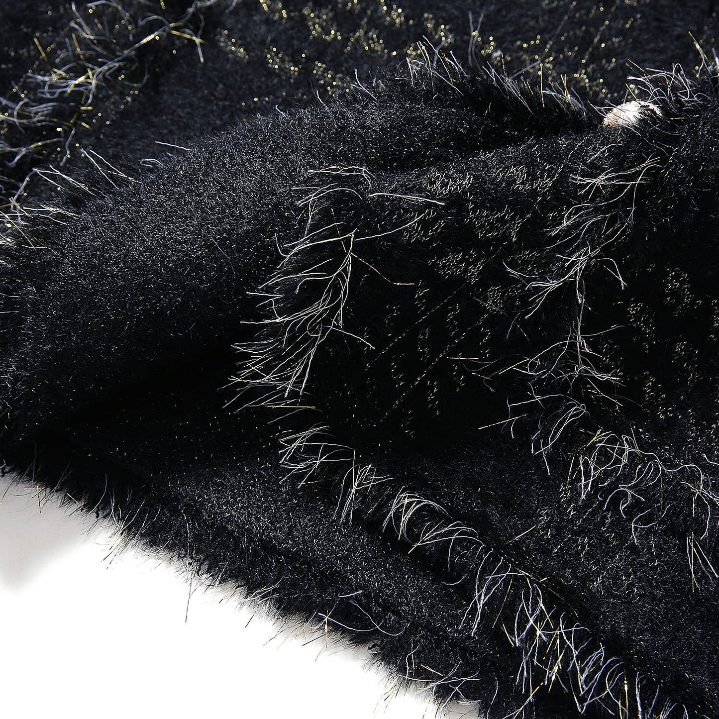 PEACH ACCESSORIES - SD190 Soft cardigan with Shinny Silver details: Black