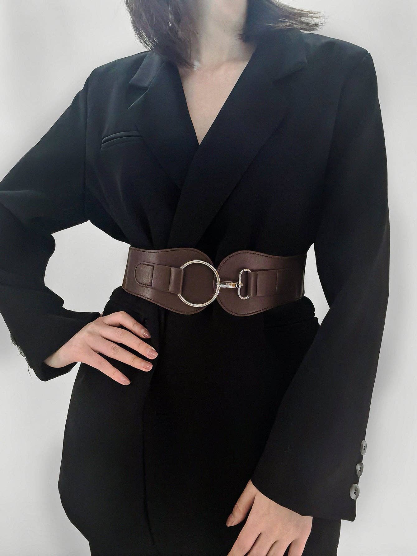 Kustom Kreations Goods - PU Elastic Wide Belt: Black / One Size