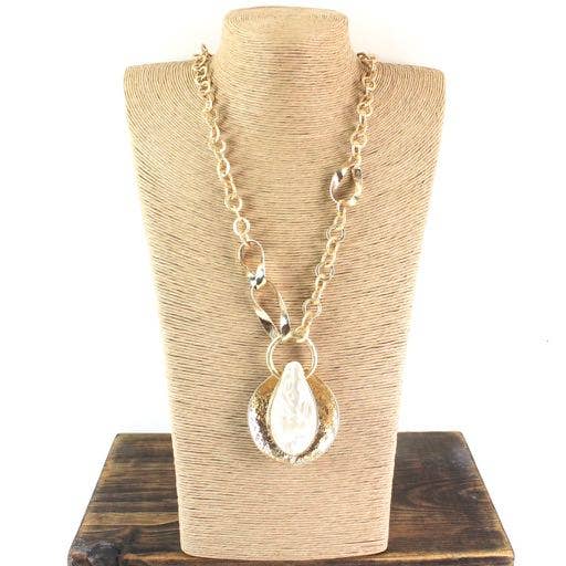 Pretty Persuasions - N20103 Statement Pendant Chain Link Necklace: 01 GD
