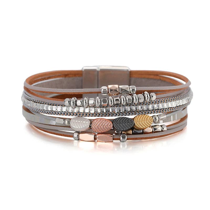 Mio Queena - Bohemian Style Leather Multi-Layer Bracelet Bangle - BJ/LB: 1