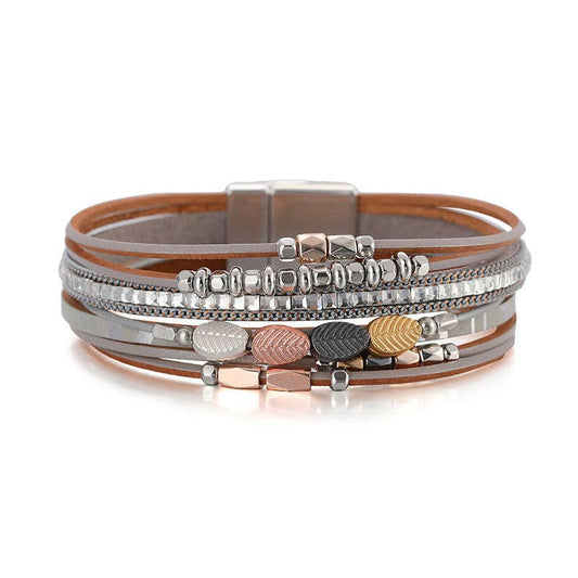 Mio Queena - Bohemian Style Leather Multi-Layer Bracelet Bangle - BJ/LB: 1