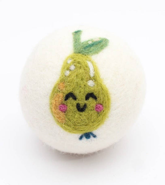 Ethical Global - Fruits: Strawberry, Pear, Plum, Bananas... Wool Dryer Balls: Pear