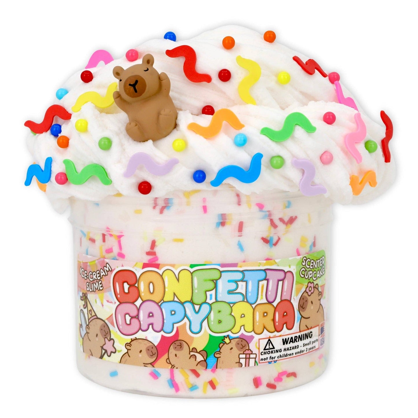 Dope Slimes - Confetti Capybara - Ice Cream Textured Slime
