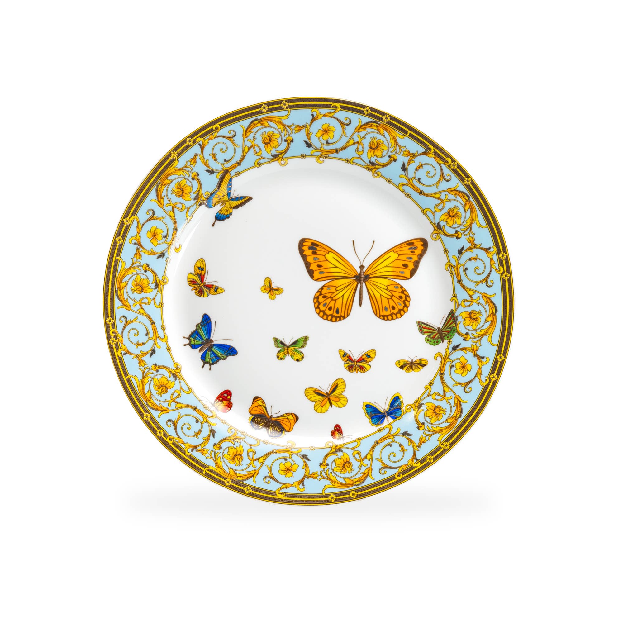 Grace Teaware - Butterflies with Blue Ornament Fine Porcelain Dessert Plate