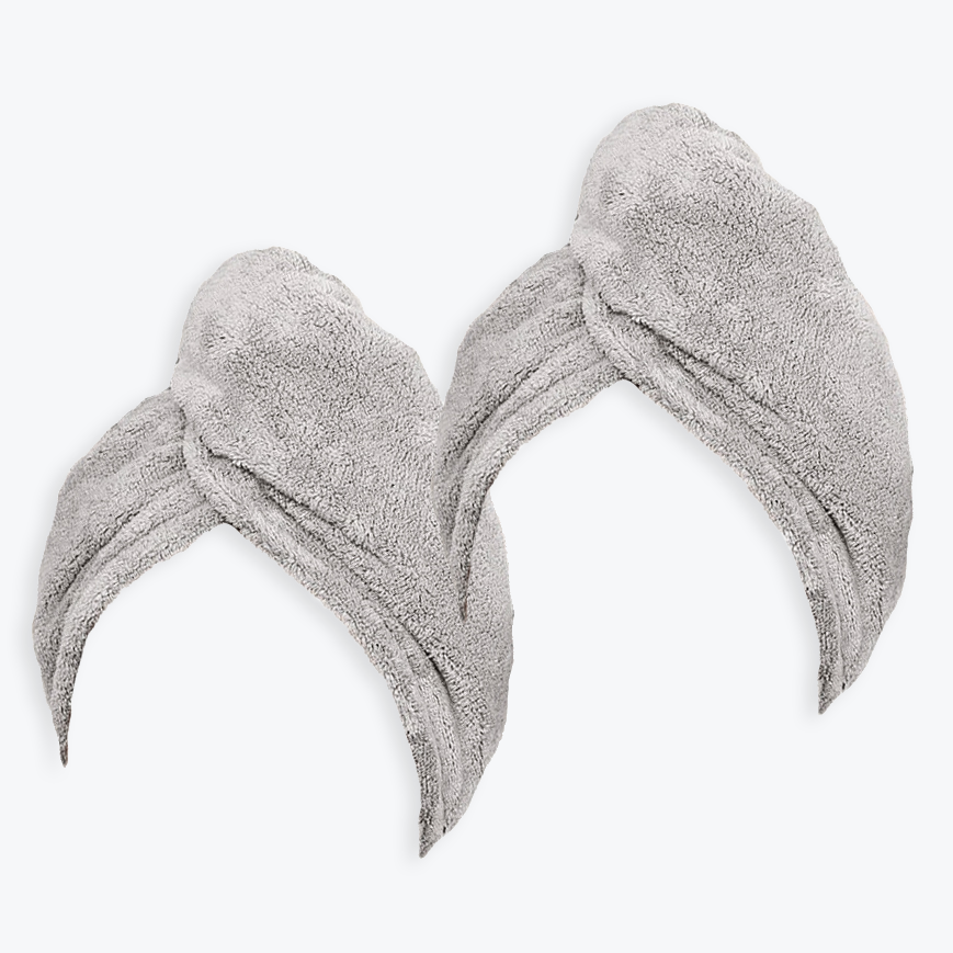Allure Bath Fashions - Towelling Hair Wraps 100% Cotton - Pack of 2: White