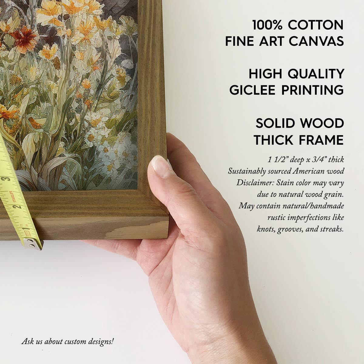 Hangout Home - Mountain Wildflowers - Mountain Landscape Canvas Art: 24x36" Extra Large Canvas Art with Thick Wood Frame