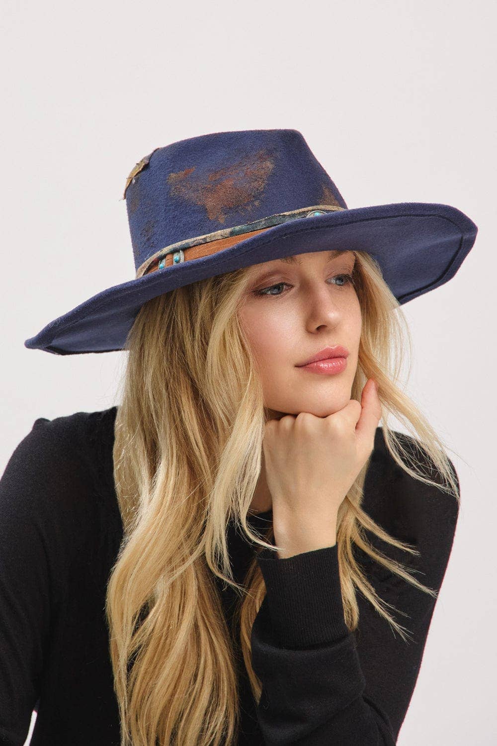 MiMi Wholesale - MH0246 Claudia Heritage Worn Shapable Cowboy/Fedora Hat