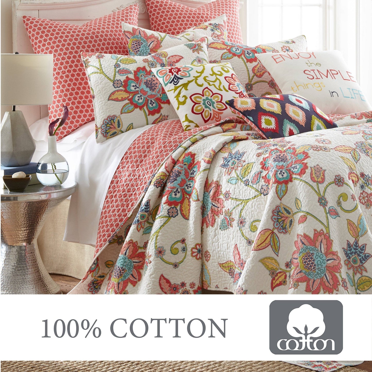 Levtex Home - Clementine Spring Quilt Set: Multi / Full/Queen