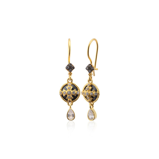 AJS Design Studio - Two-tone drop earrings with French closure
