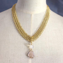 Load image into Gallery viewer, a.v. max - Mesh Necklace w/Semi: Pearl