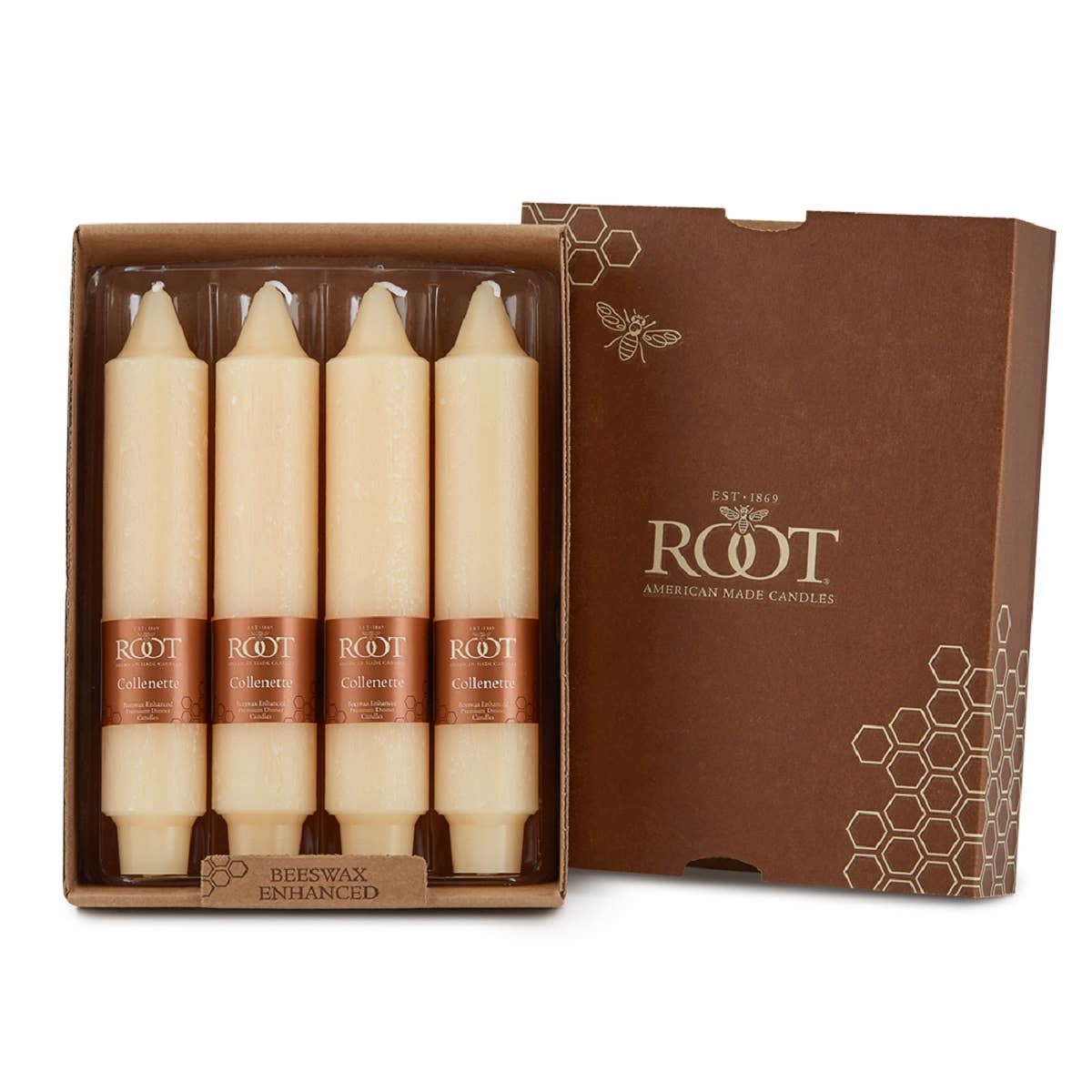 ROOT Candles - ROOT Timberline Collenette Taper Candles: Ivory / 7 inch