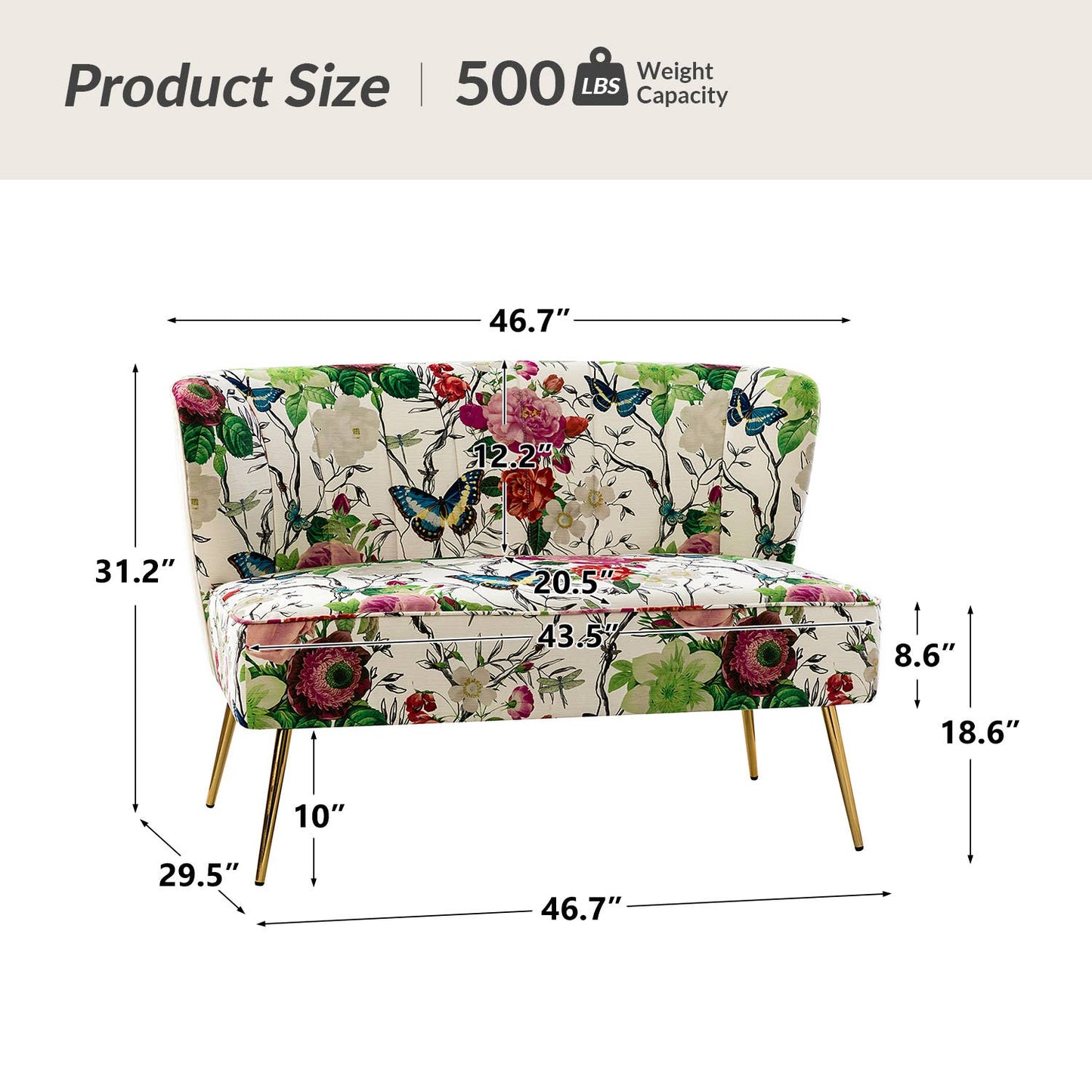 Karat Home - Cuneo Loveseat: Blue
