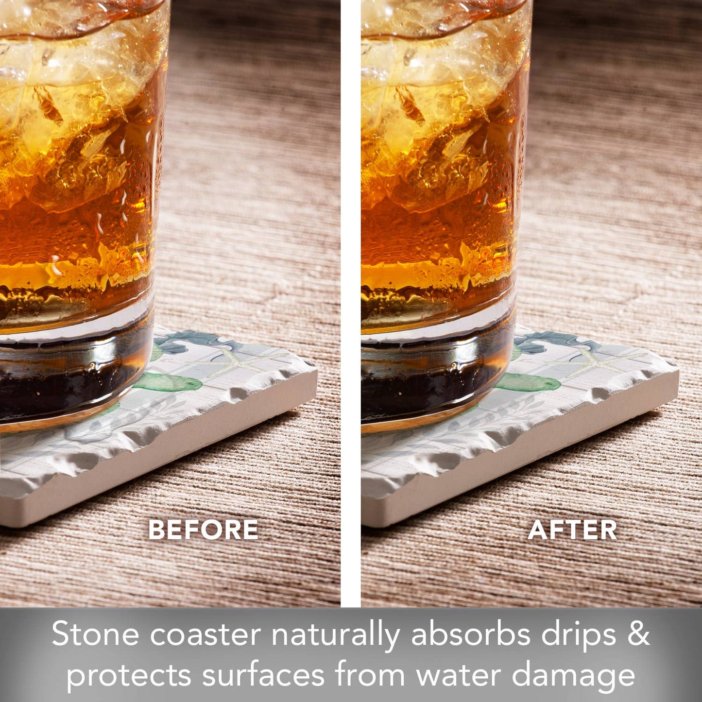 CounterArt/Highland Home/Thirstystone - Beach Therapy Turtle Single Absorbent Tumbled Tile Coaster