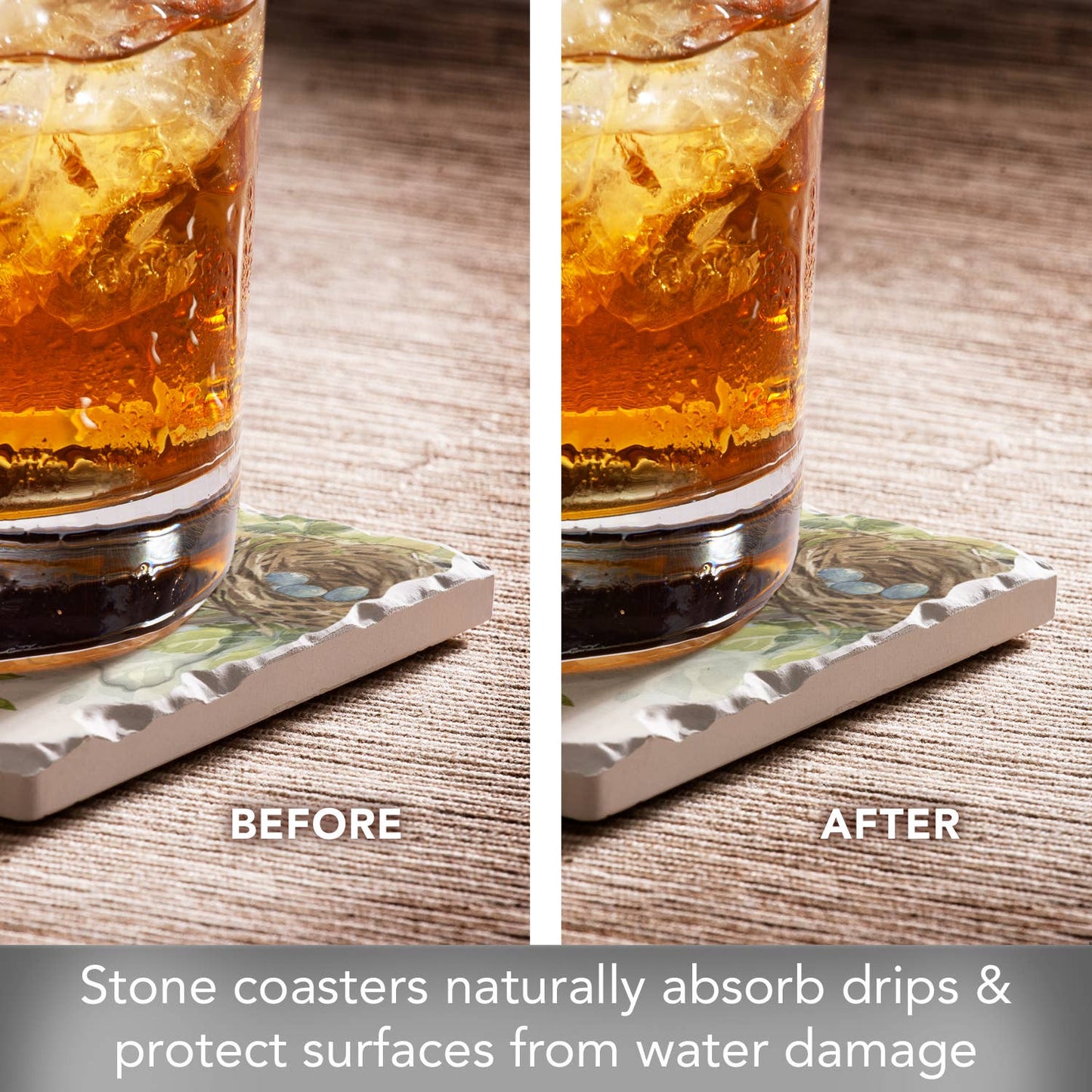 CounterArt/Highland Home/Thirstystone - Birdsong-Bluebird Absorbent Tumbled Tile Coaster 4pk